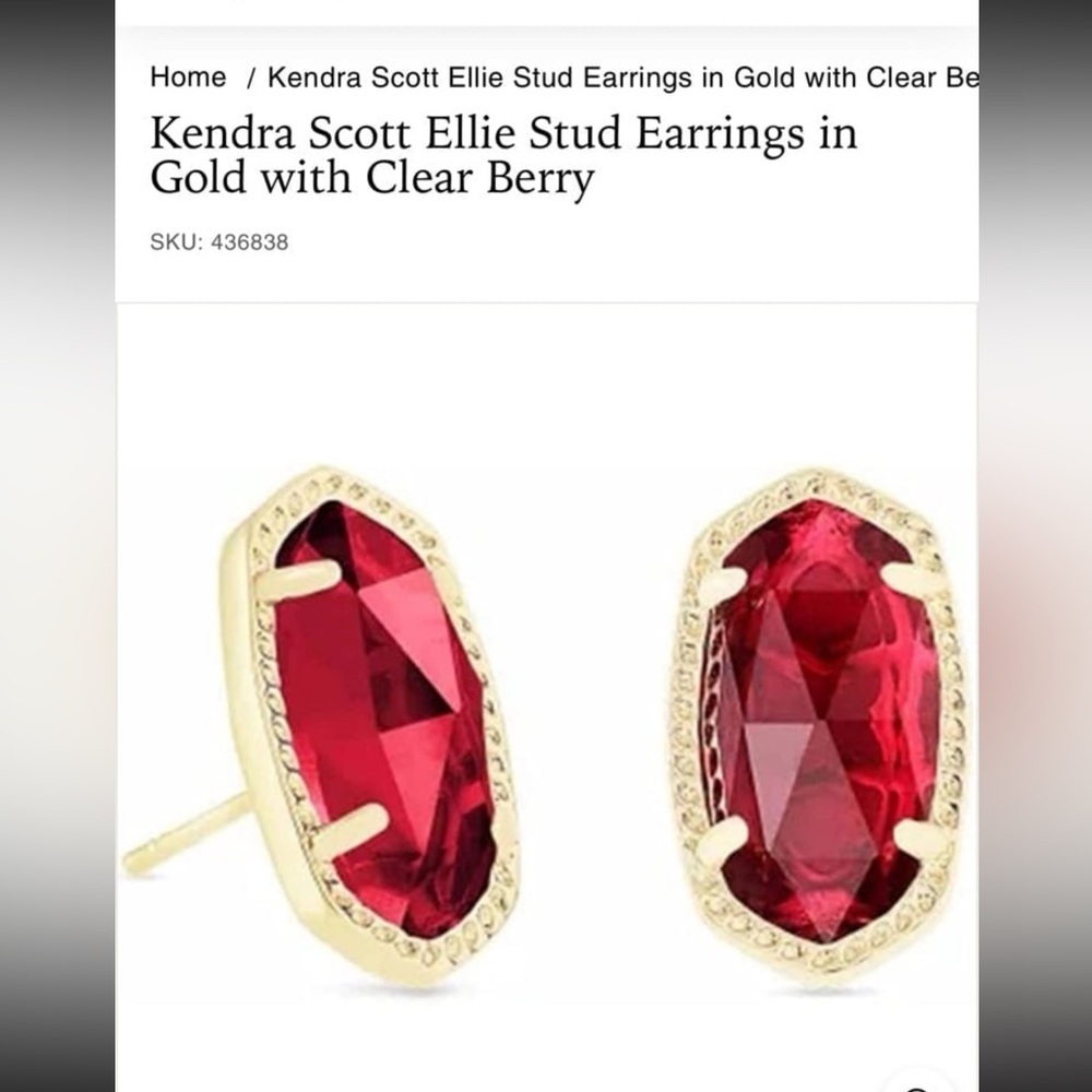 Kendrascott Kendra Scott Ellie Stud Earrings in Gold with Clear Berry